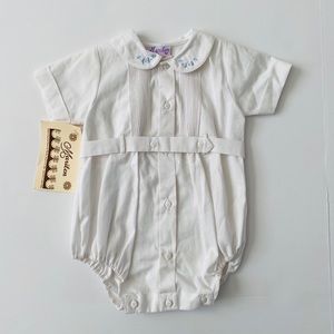 NWT White smocked romper